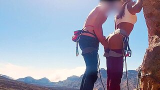 Outdoor Rock Climbing Venture Shaky Ejaculations & Dual Internal Cumshot